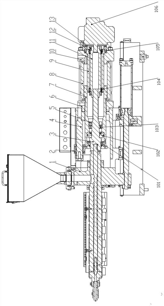 Single-oil-cylinder glue injection mechanism