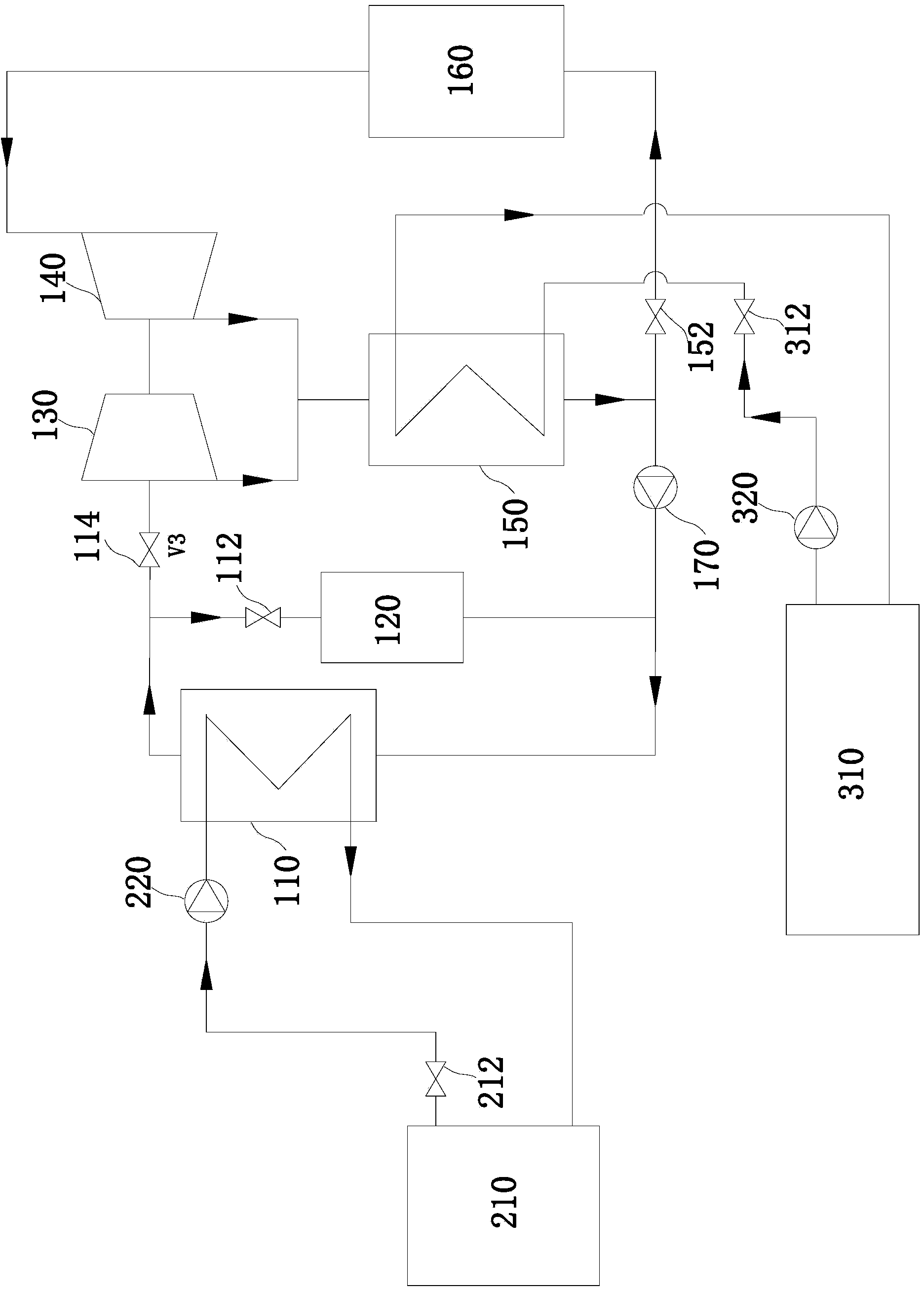 Triple co-generation system for heating cargo oil and ballast water and performing refrigeration by waste heat of oil tanker