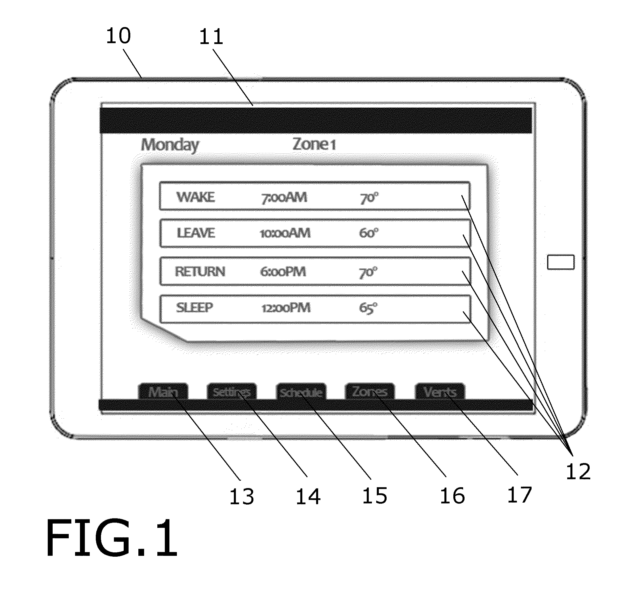 Programmable thermostat for a room