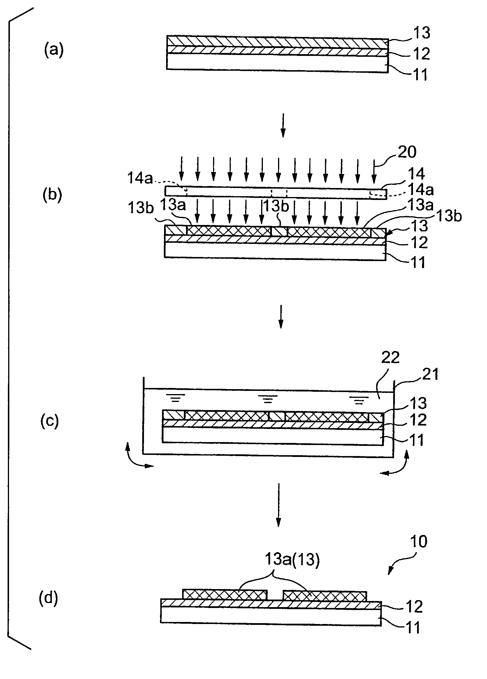 Method of producing optical element by patterning liquid crystal films