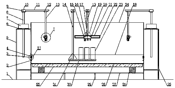 An automatic test device and method for water absorption height of wet curtain products