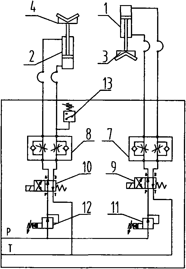 Hydraulic control system of steel tube clamping device in hydraulic pressure test tube machine