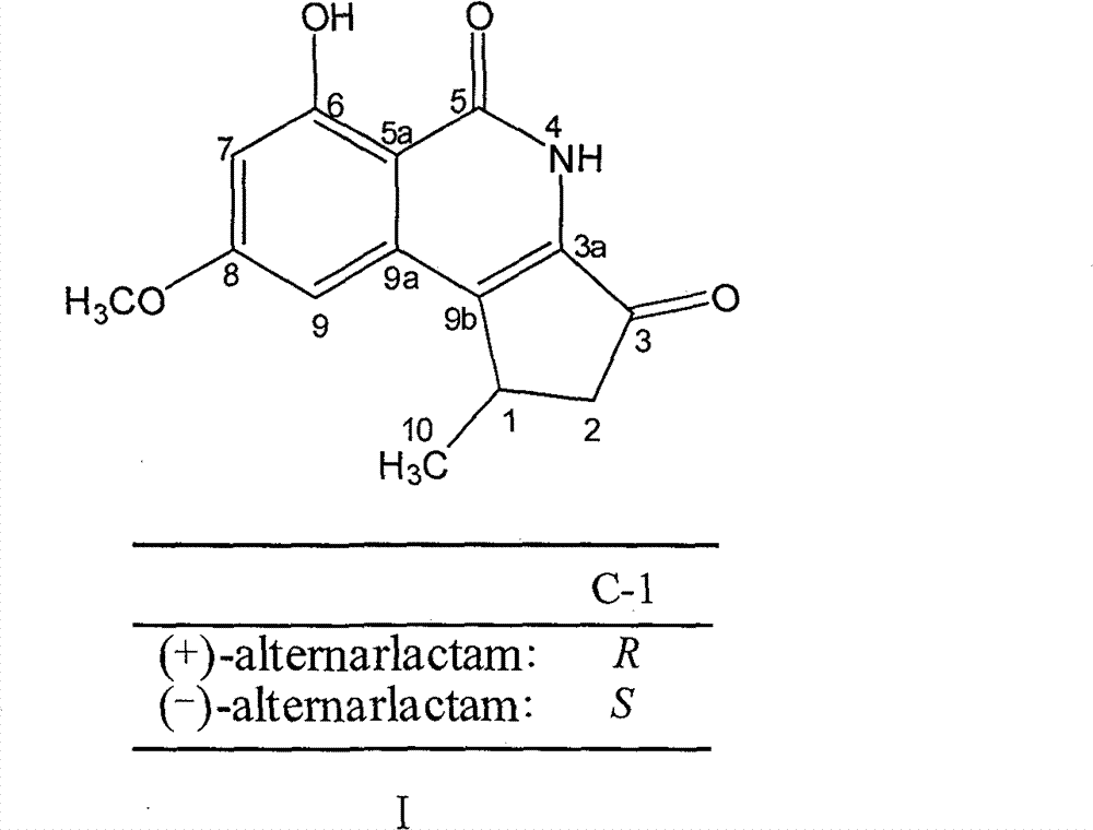 Alternarlactam and preparation method and application thereof