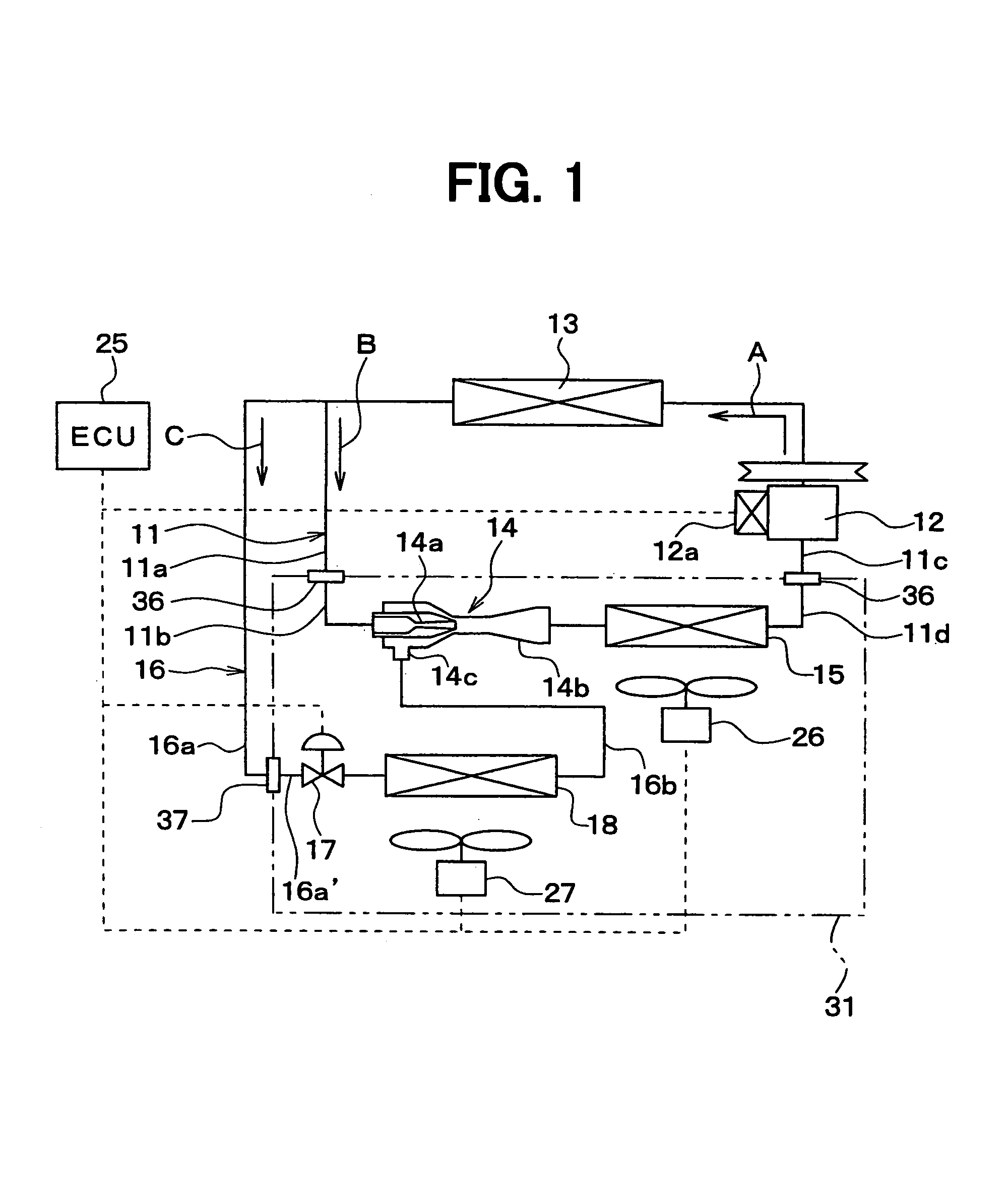 Refrigerant cycle device for vehicle