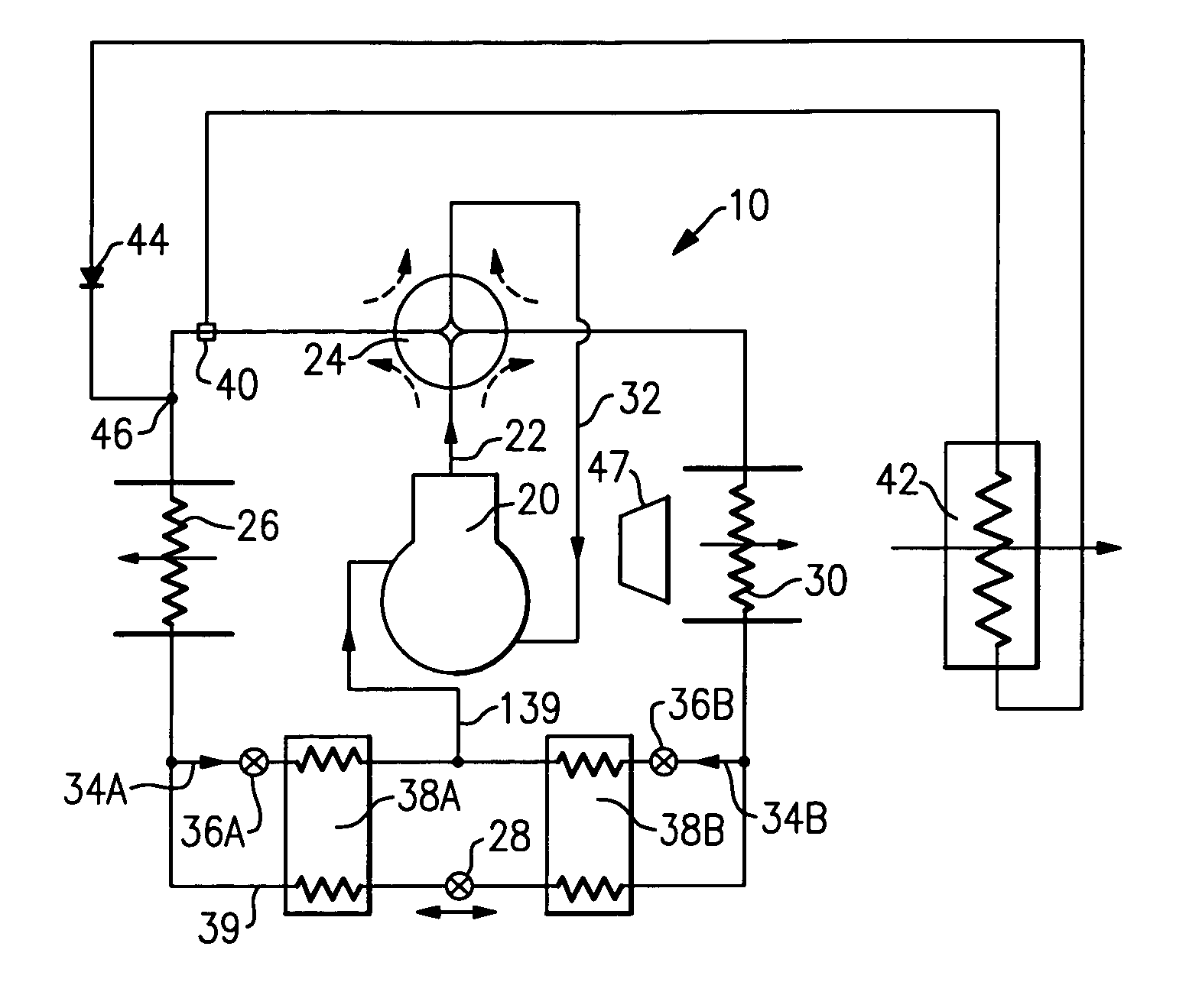 Heat pump with reheat and economizer functions