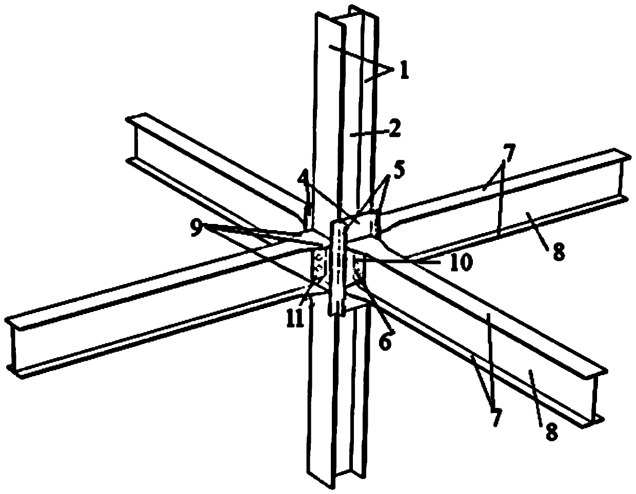 Side plate connecting beam and column joint structure and connecting method