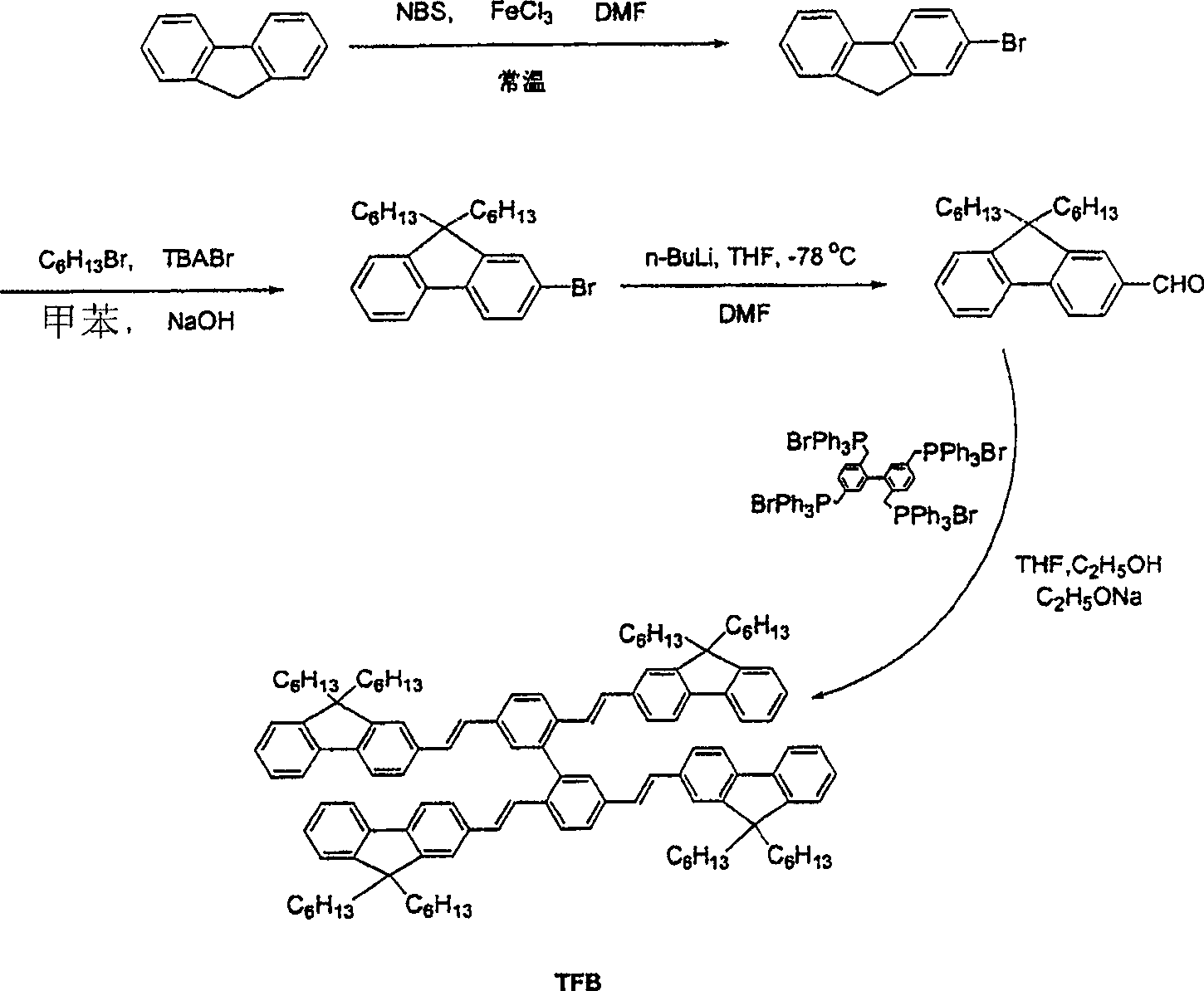 PPV luminescence oligomer containing biphenyl center