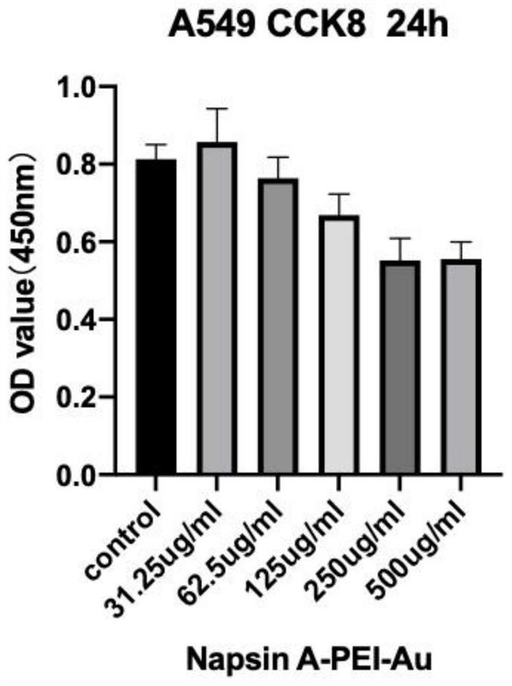 Preparation method and application of fluorogold nano-cluster coupled Napsin A compound