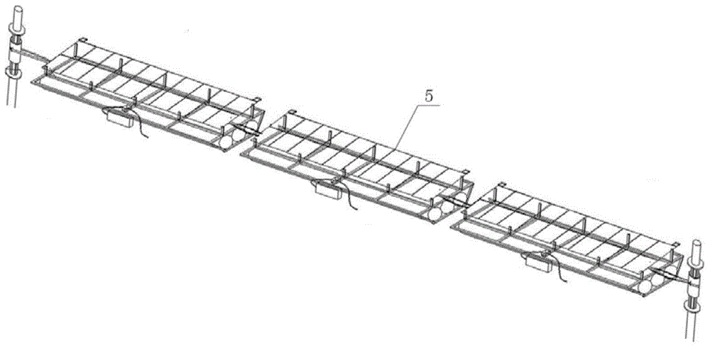 Solar tracker for water surface floating photovoltaic power generation and implementation method of solar tracker