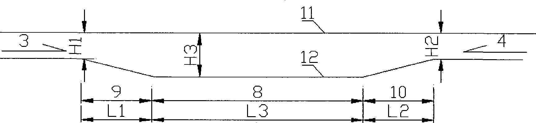 Channel shaped deep water tidal channel formed by means of 'bidirectional contraction effect'