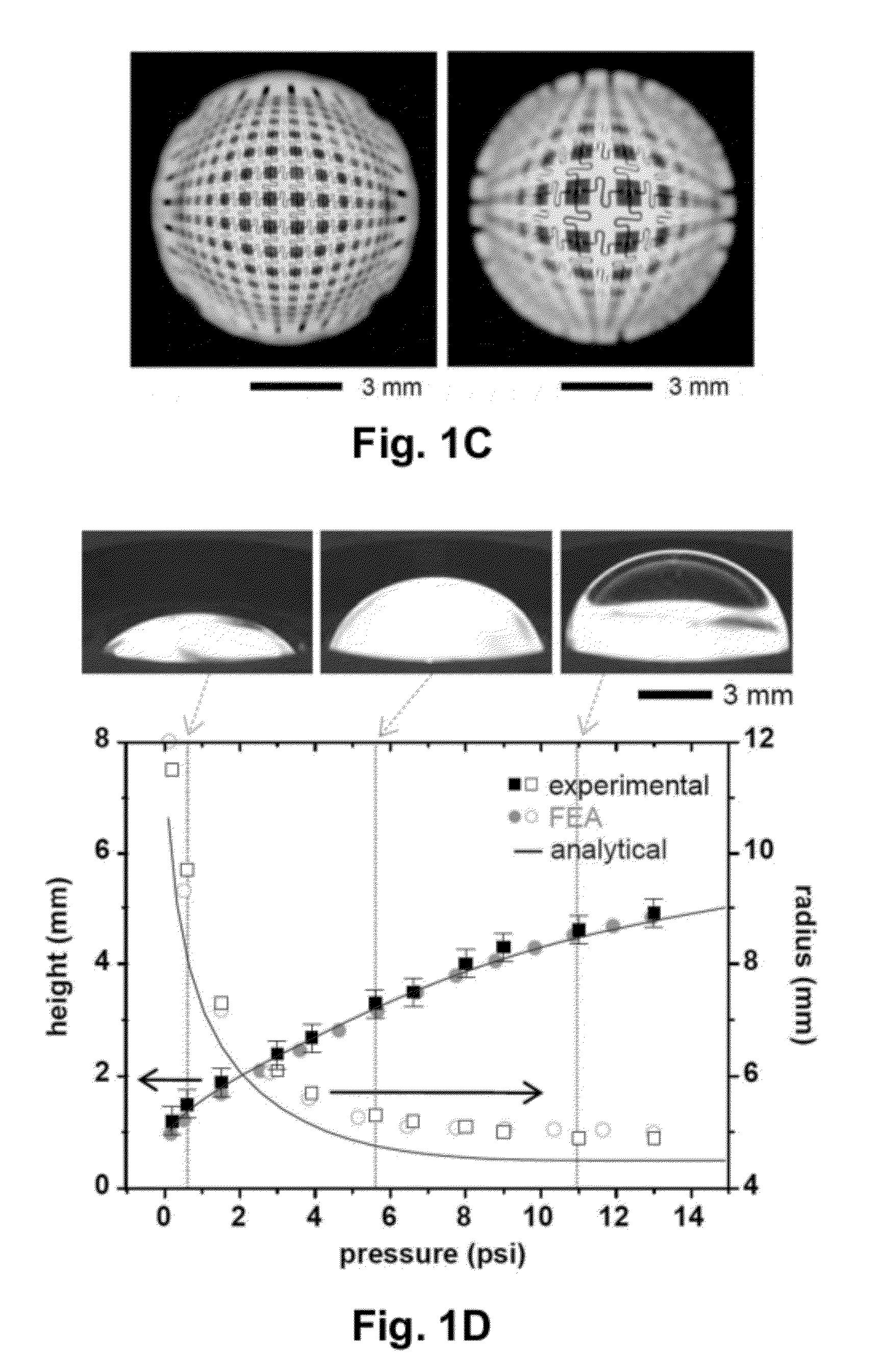 Optical component array having adjustable curvature