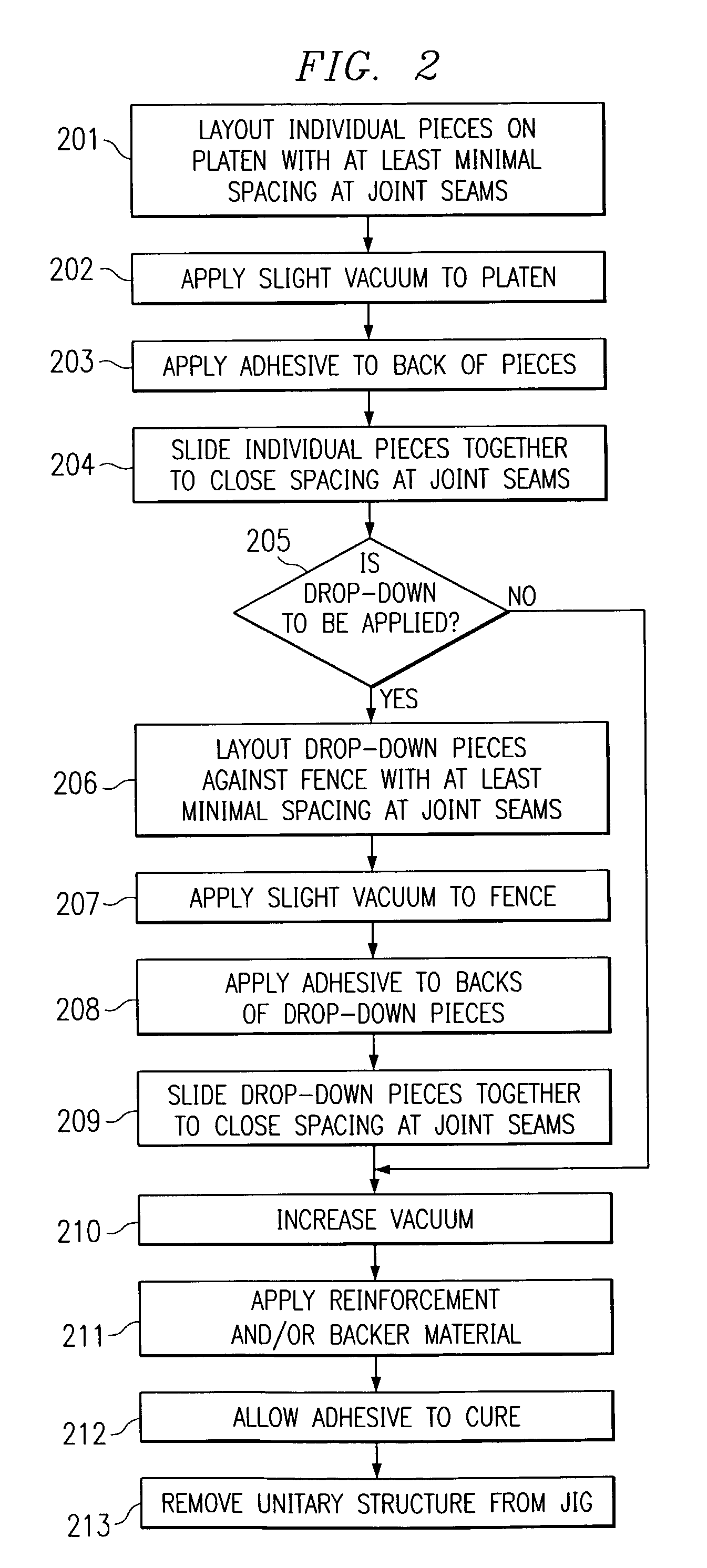 System and method for forming surfaces using tiled components and product resulting therefrom