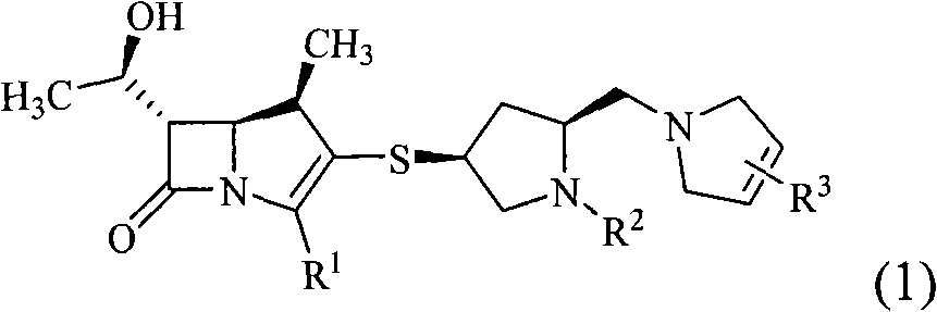 Dihydropyrrole methano substituted carbapenem derivates