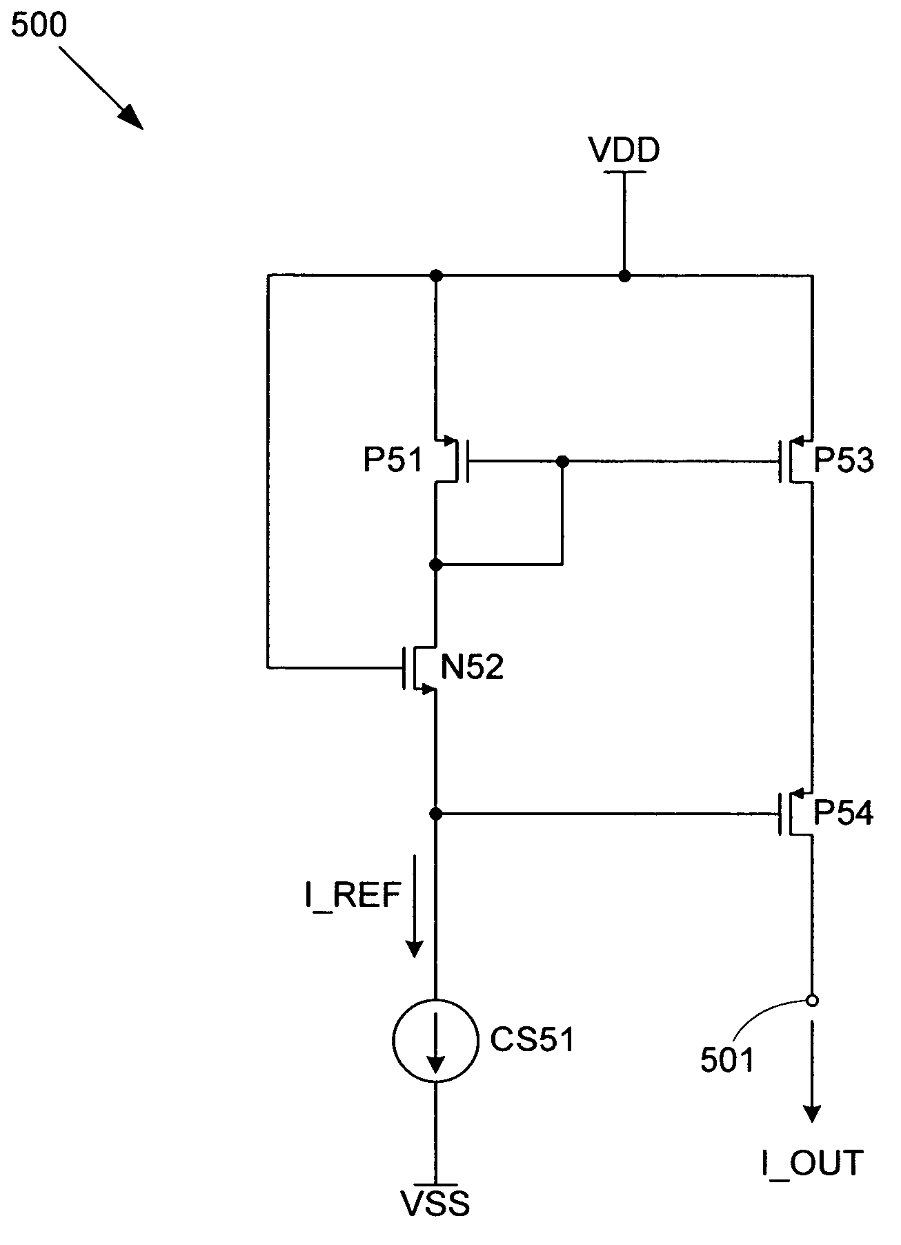 Wide swing, low power current mirror with high output impedance