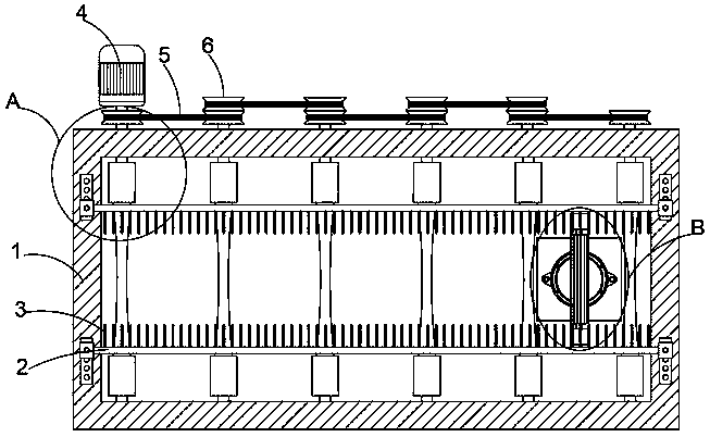 A wood transmission device convenient for position limitation