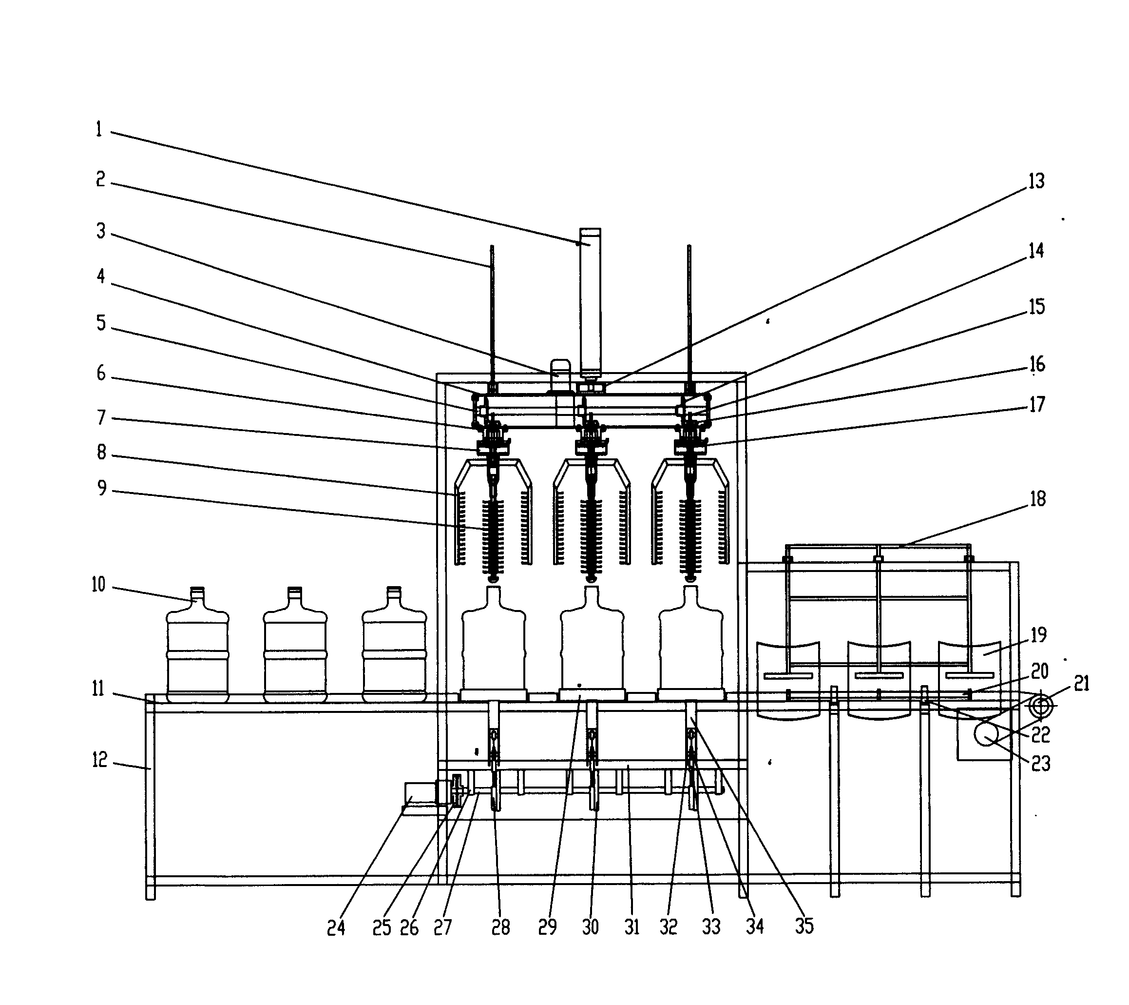 Automatic cleaning machine of water bucket