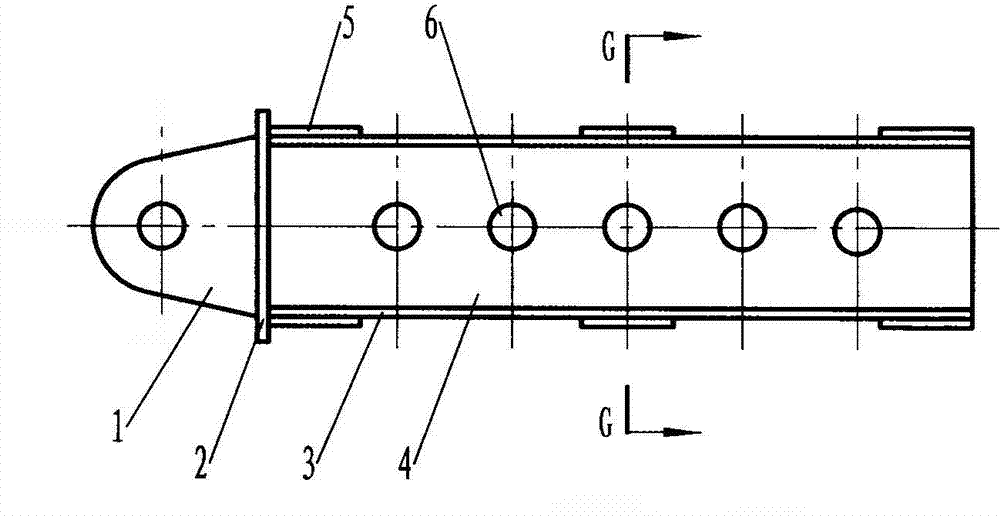 Modular combined-type tower crane attached bar with extensive stepless adjustment-type length