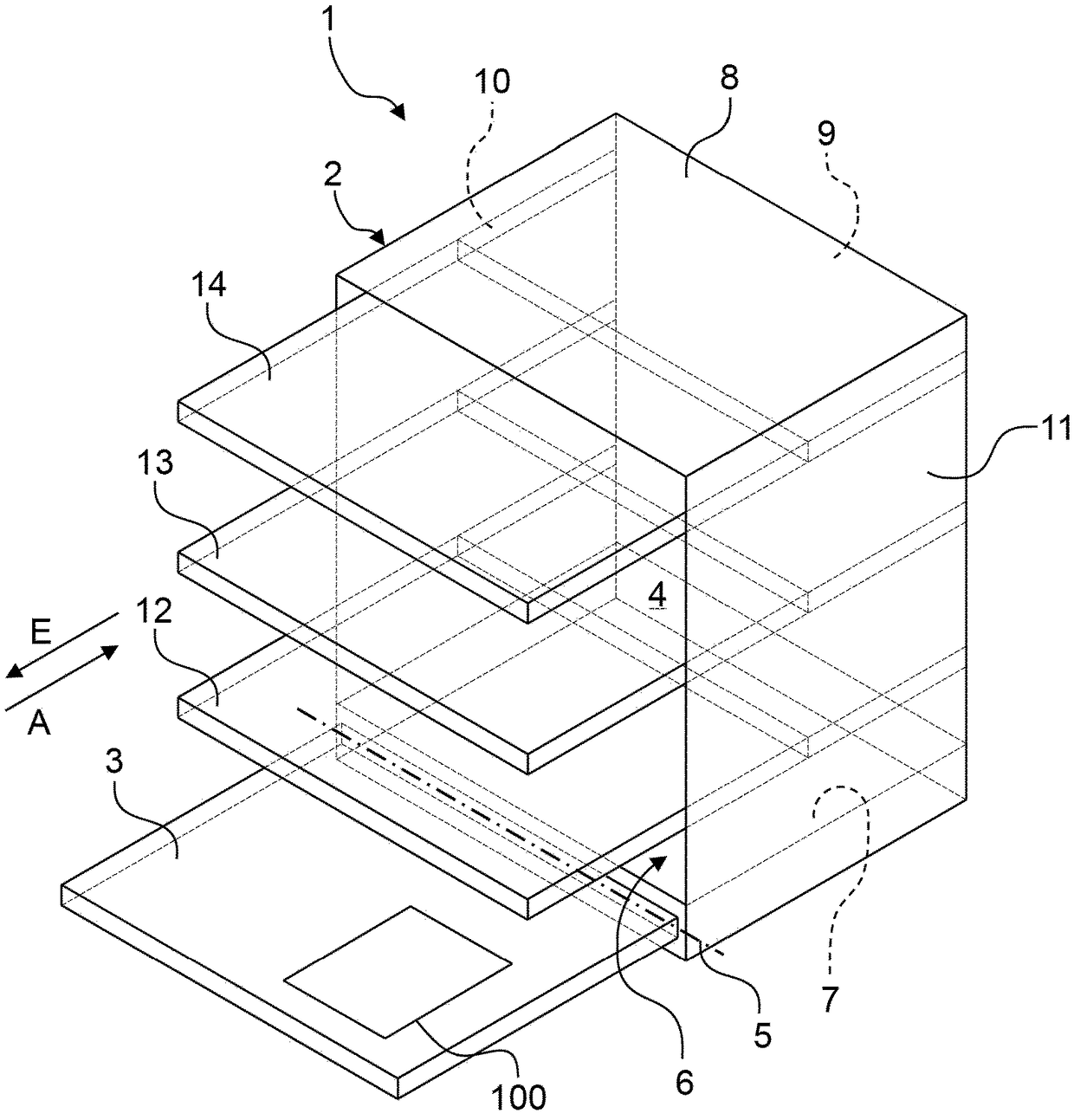 Metering device for shaped cleaning-agent bodies in domestic dishwashers