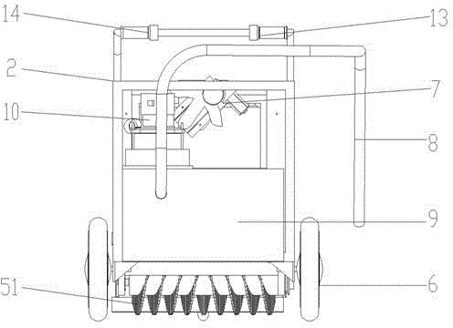 Hand-push type electric non-motor vehicle lane ground cleaning machine