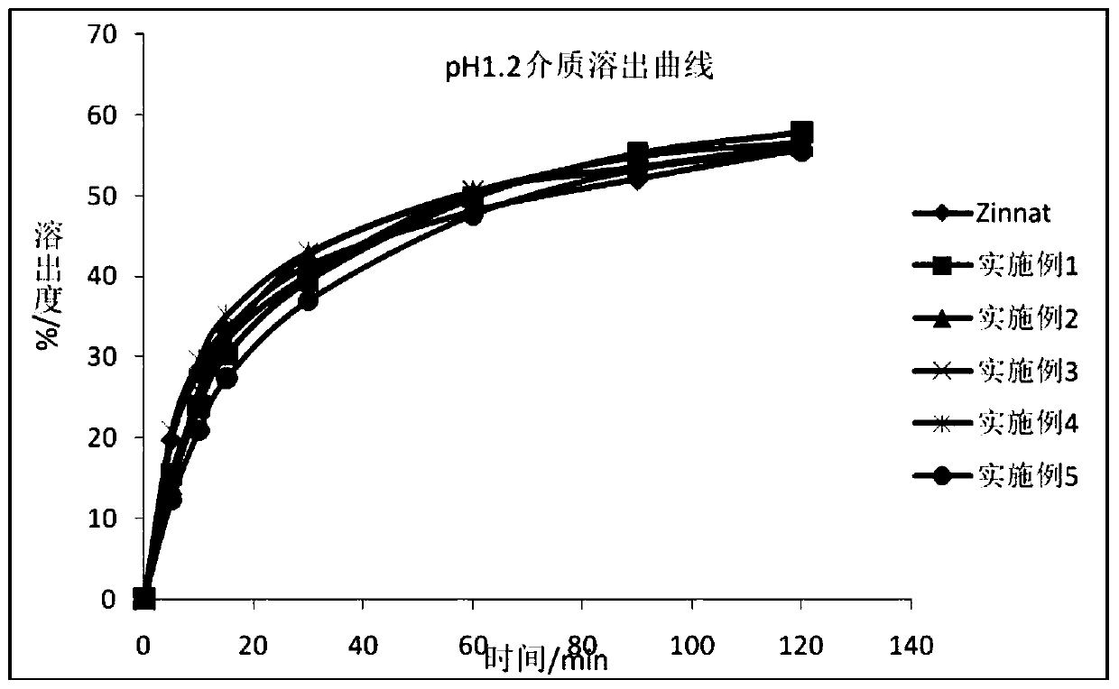 Cefuroxime axetil granule and preparation method thereof