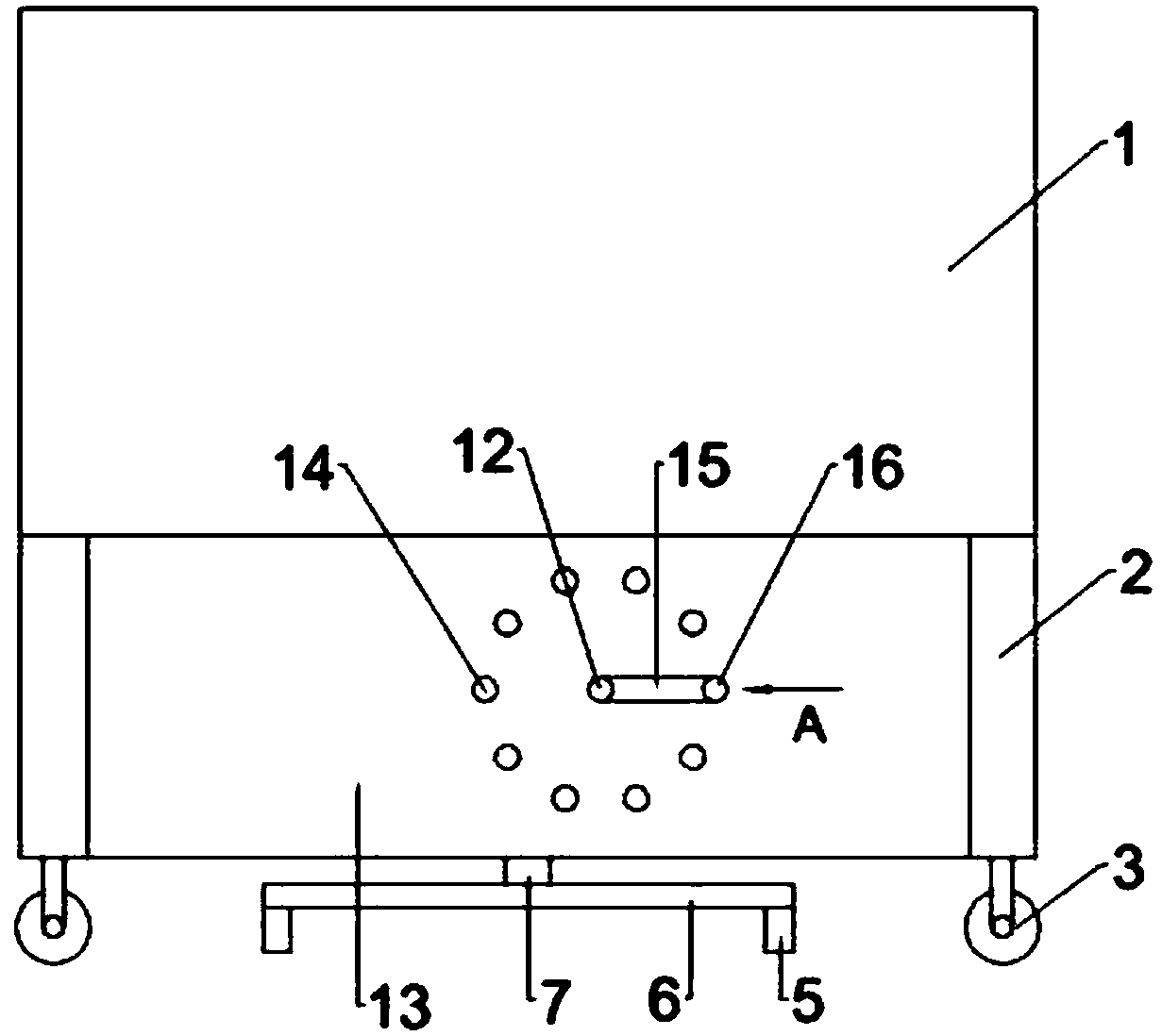 Mobile English teaching blackboard with dust collection function