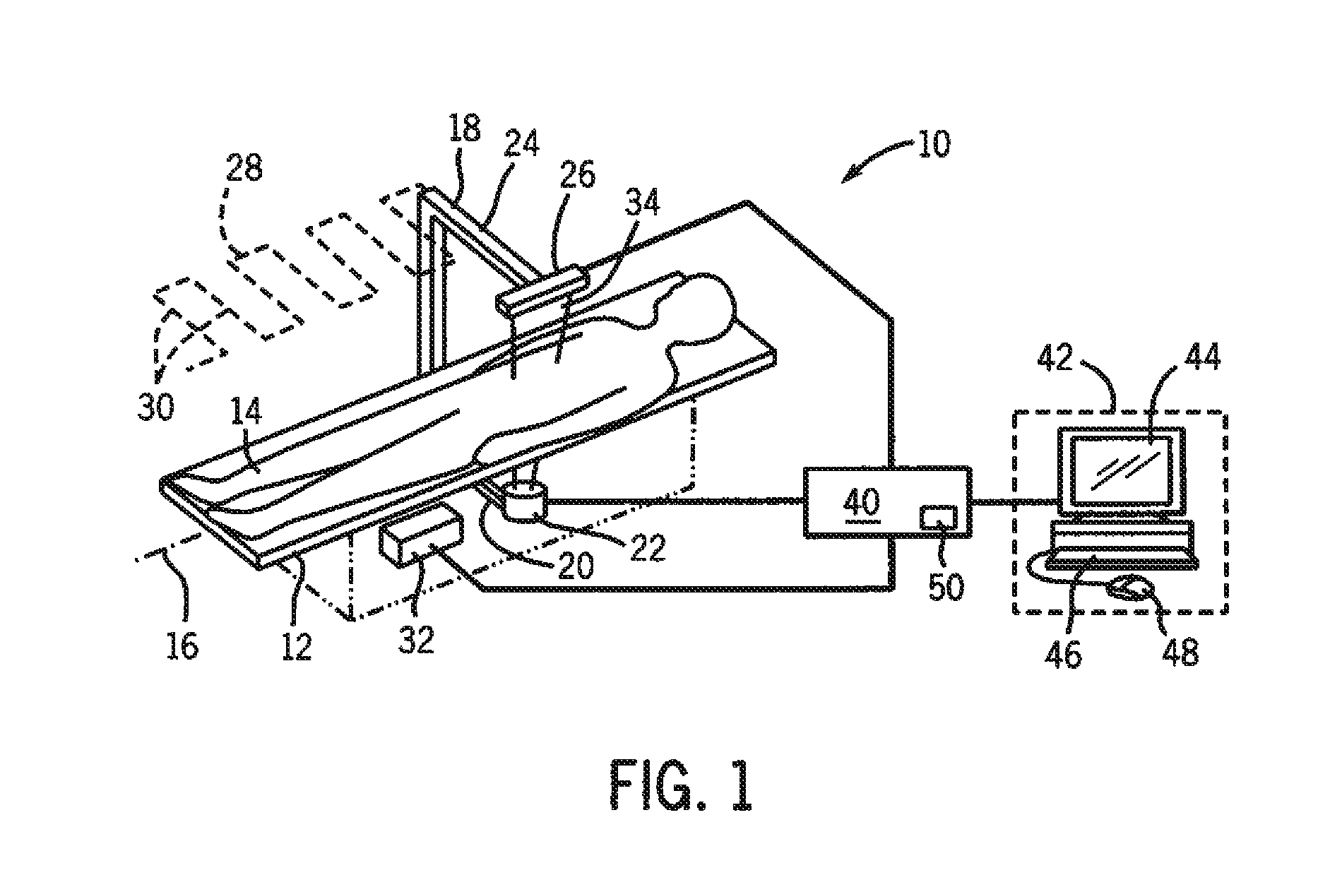 System and method for performing bone densitometer measurements