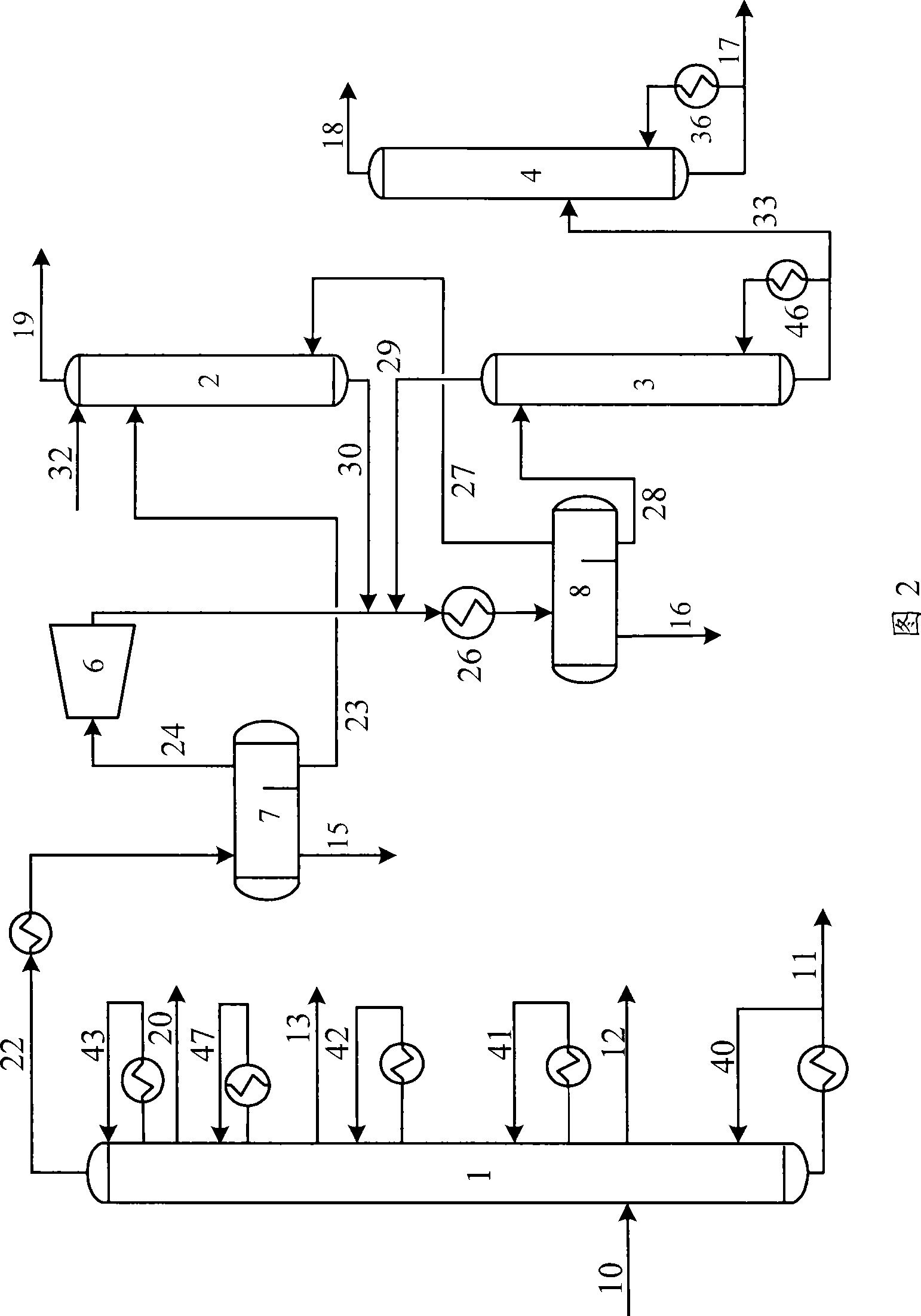 Catalytic cracking oil and gas separation method