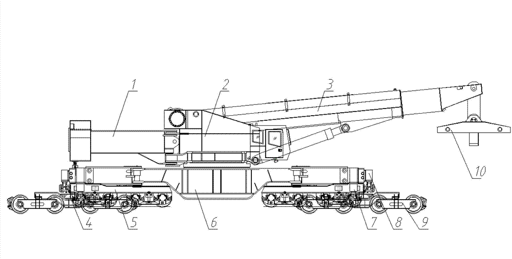 Overline operation crane for high-speed railways