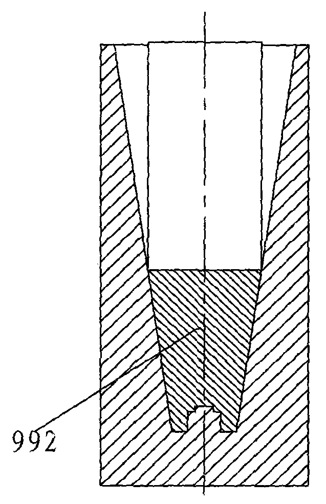 Extrusion moulding combined mould of large long-cone horn cylinder member