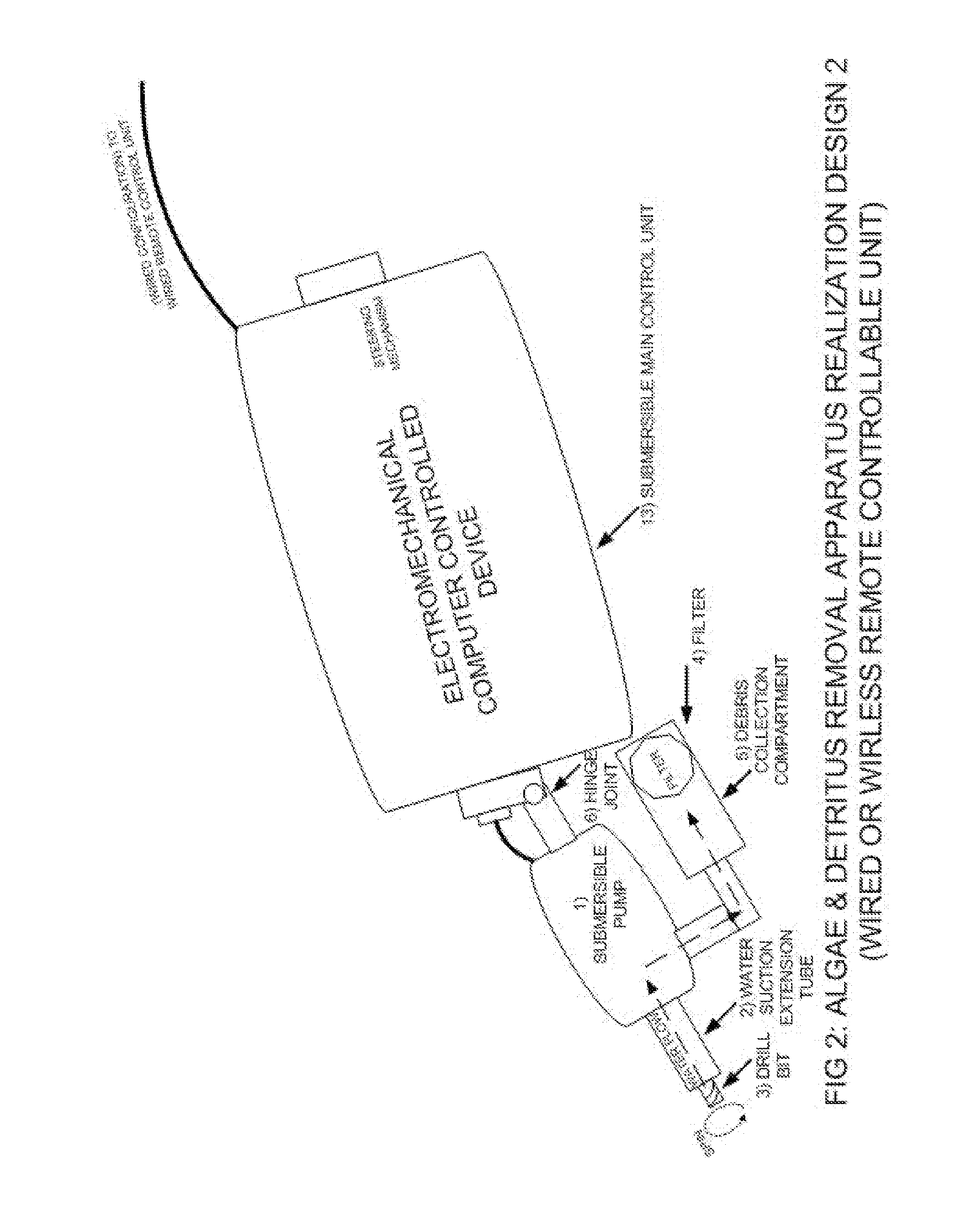 Aquarium Algae and Detritus Removal Electromechanical Apparatus