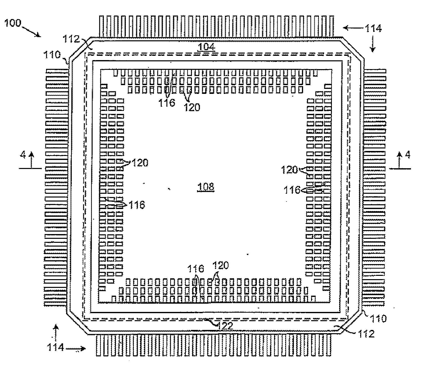 Quad flat semiconductor device with additional contacts