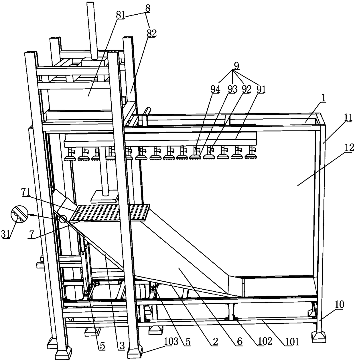 Base-covered slope instability simulation test device