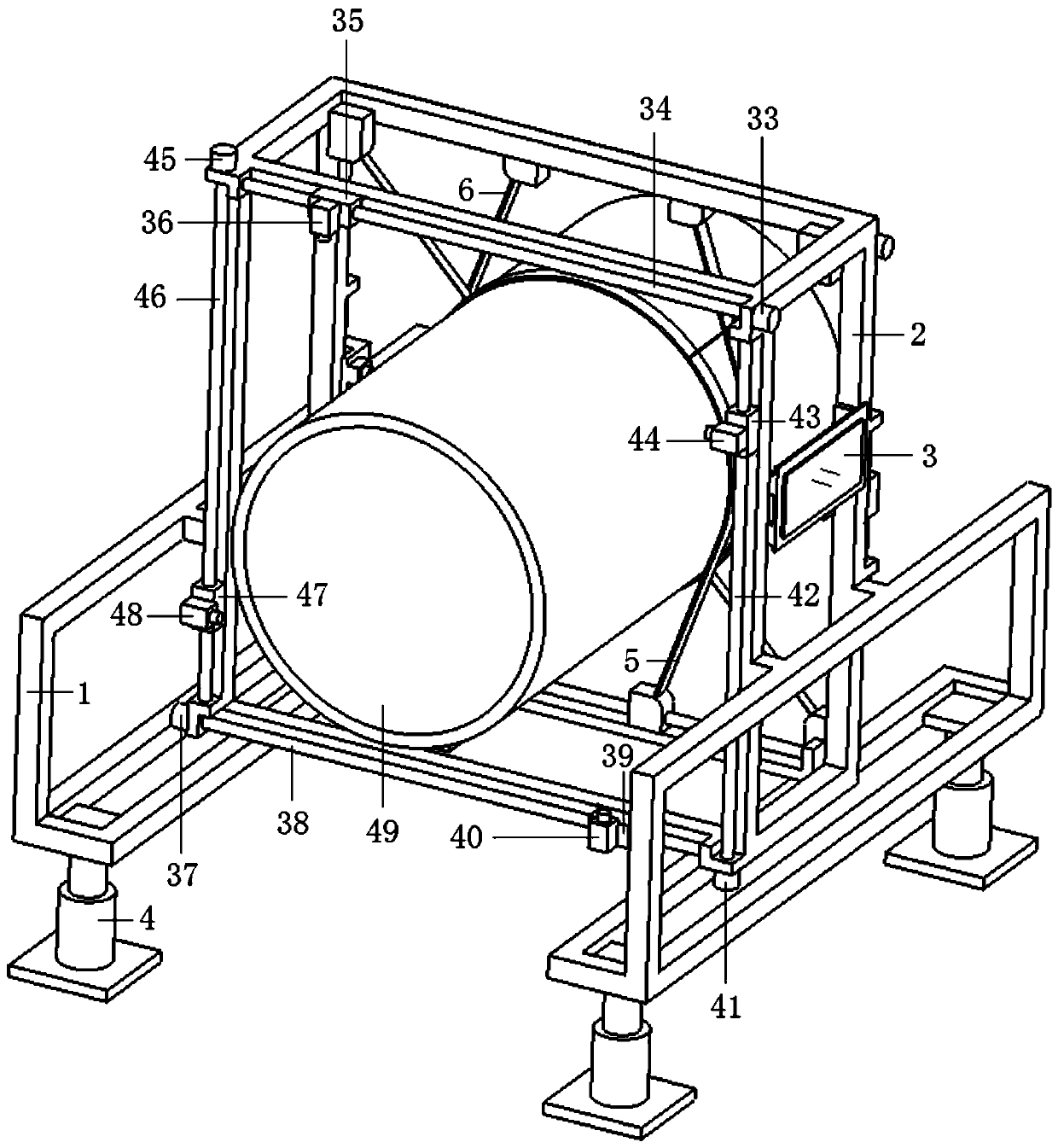 On-line monitoring device for diameter and roundness of expanded pipeline