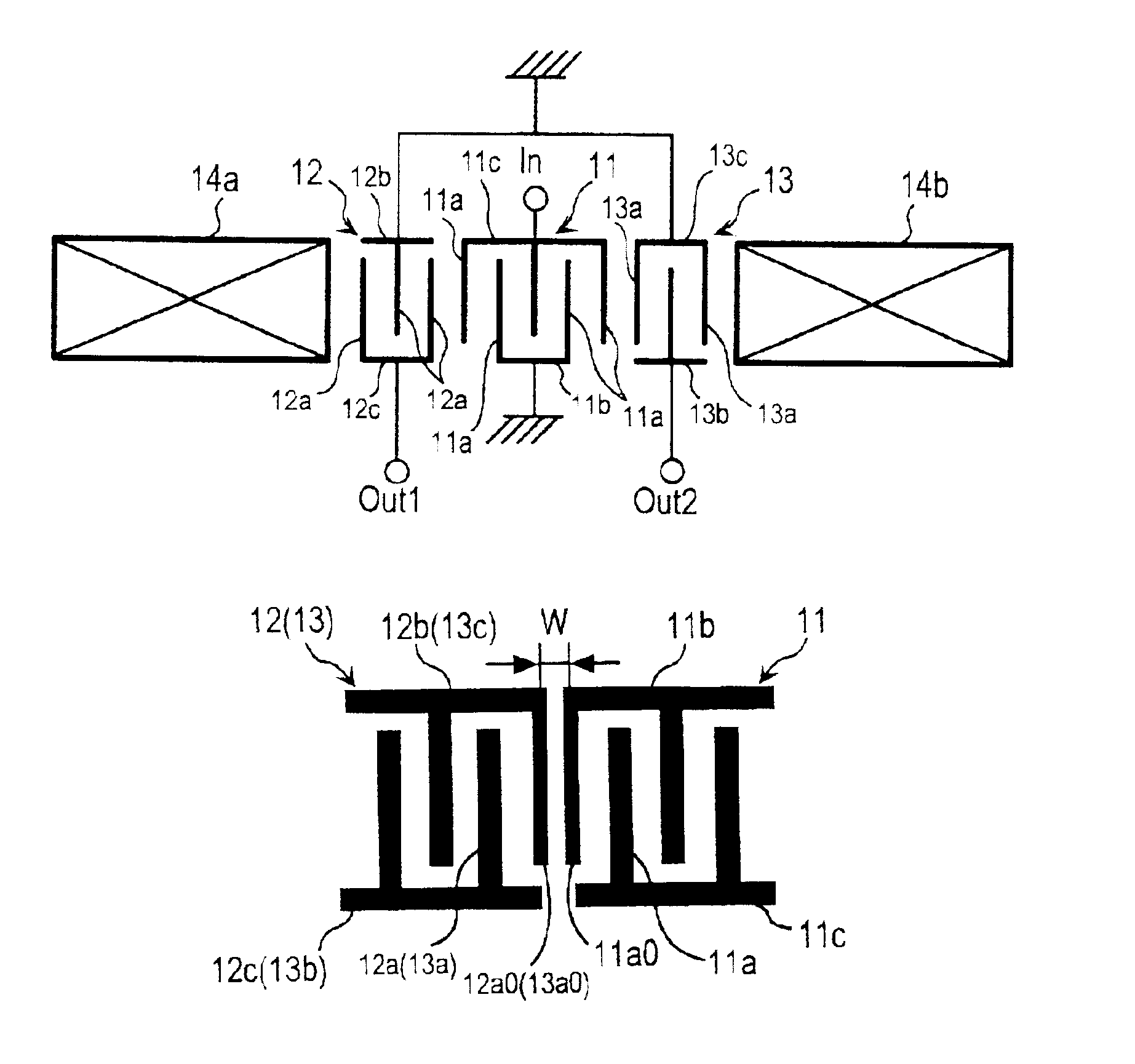 Longitudinal coupled multiple mode surface acoustic wave filter