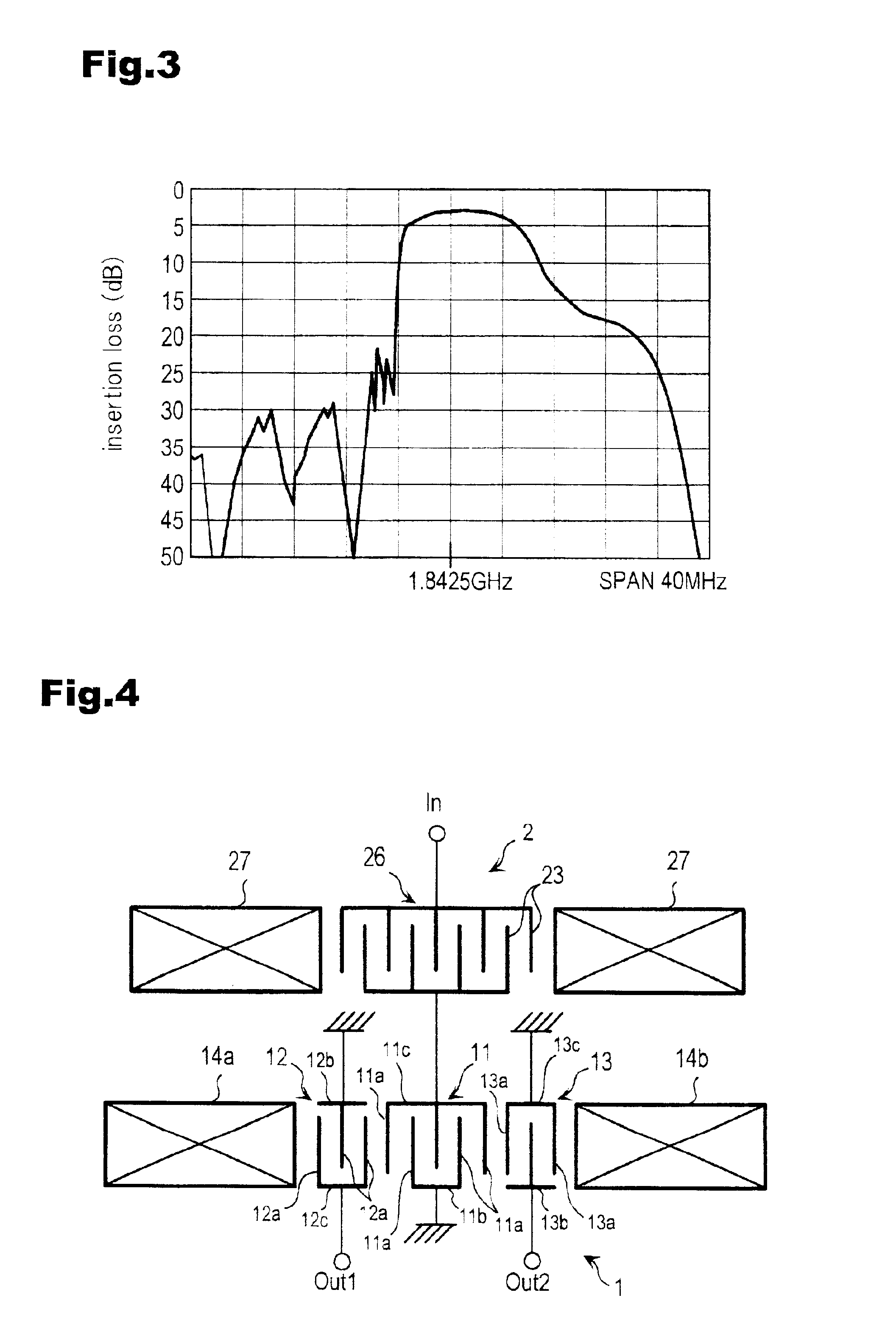 Longitudinal coupled multiple mode surface acoustic wave filter