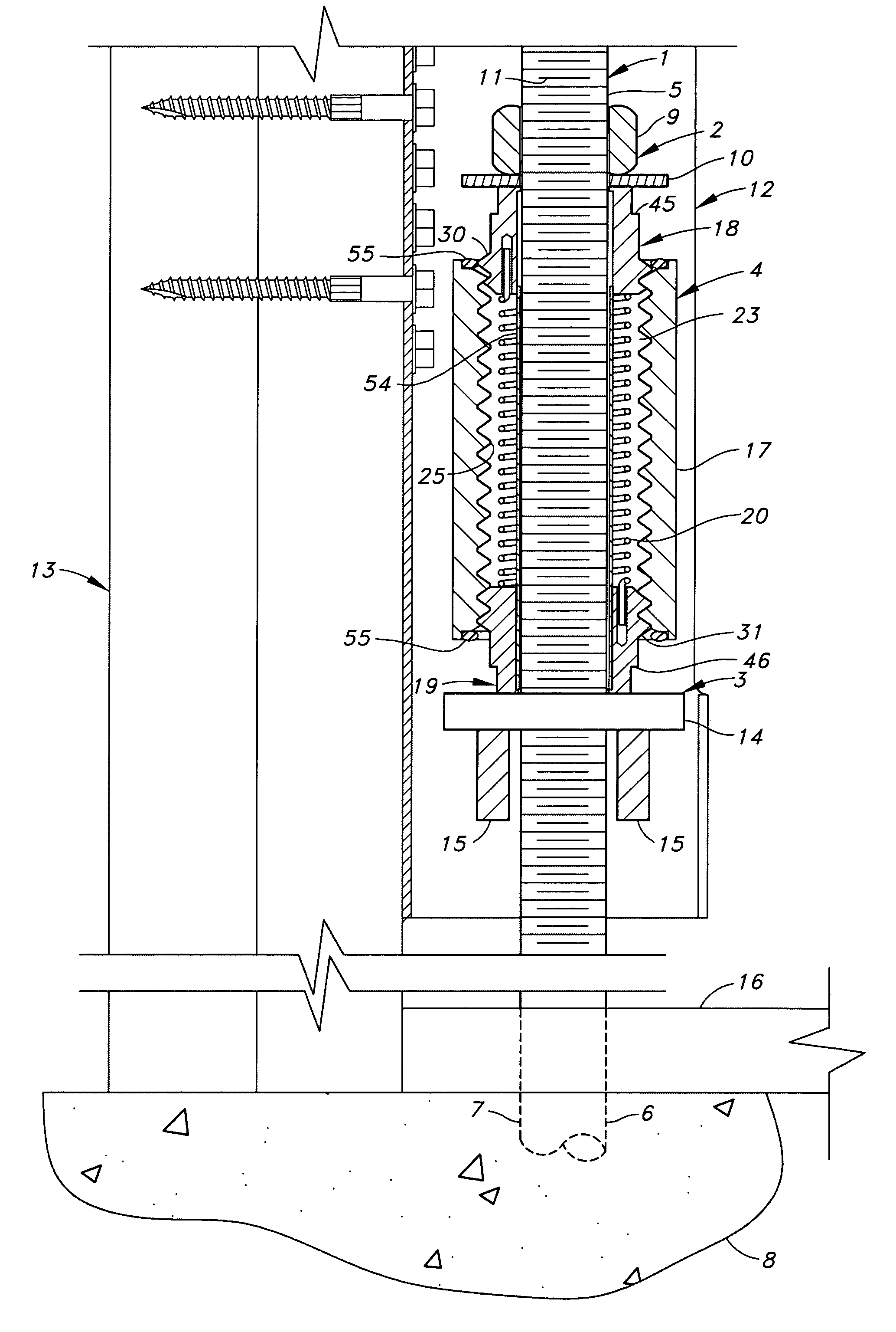 Automatic take-up device with internal spring