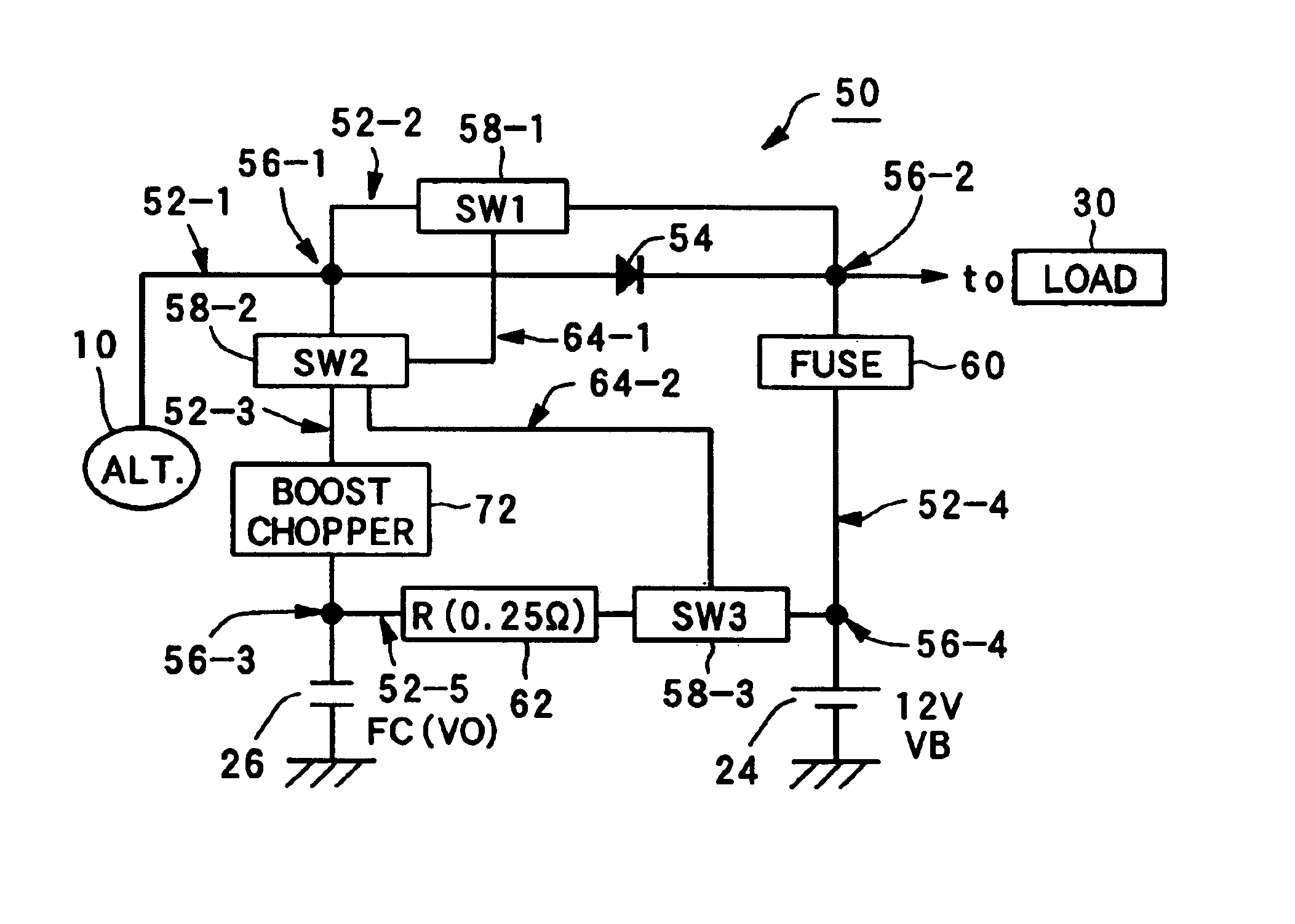 Power generating controller of a vehicle