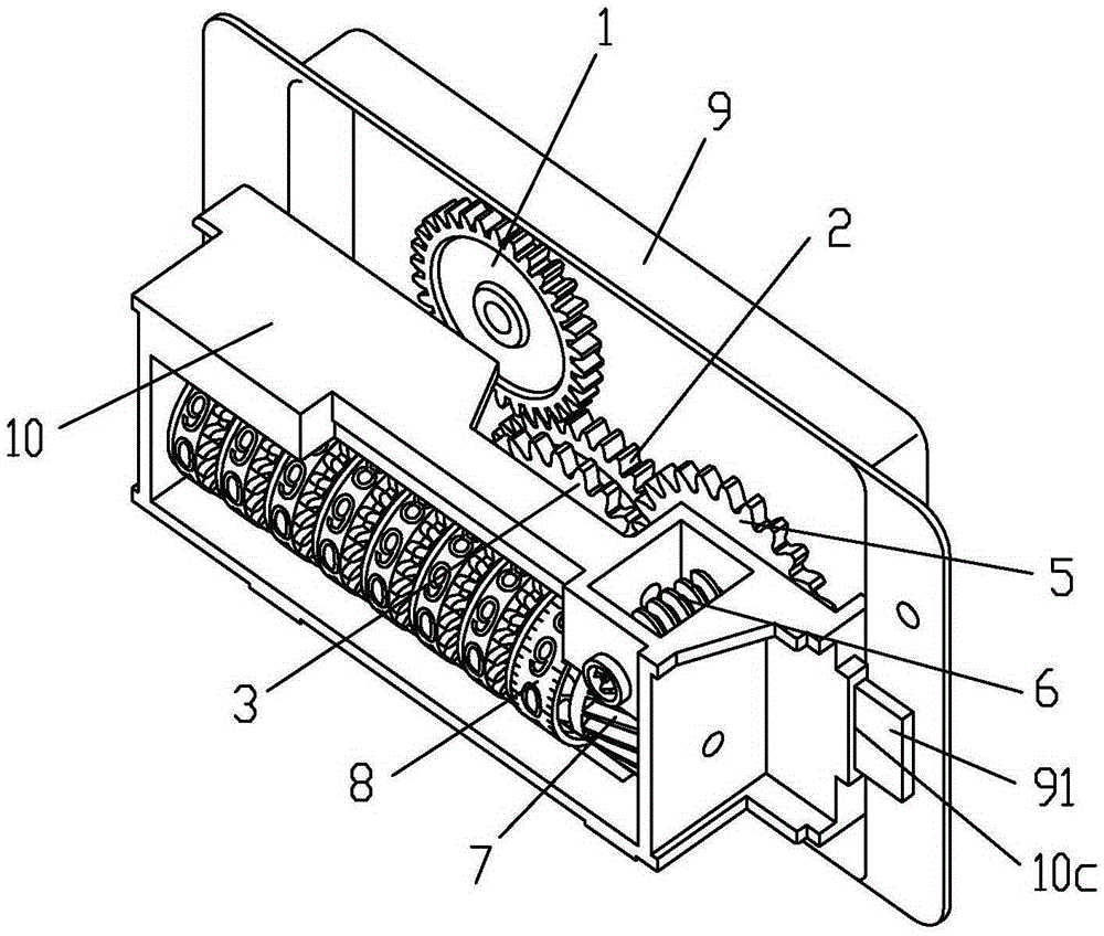 Counter for gas meter