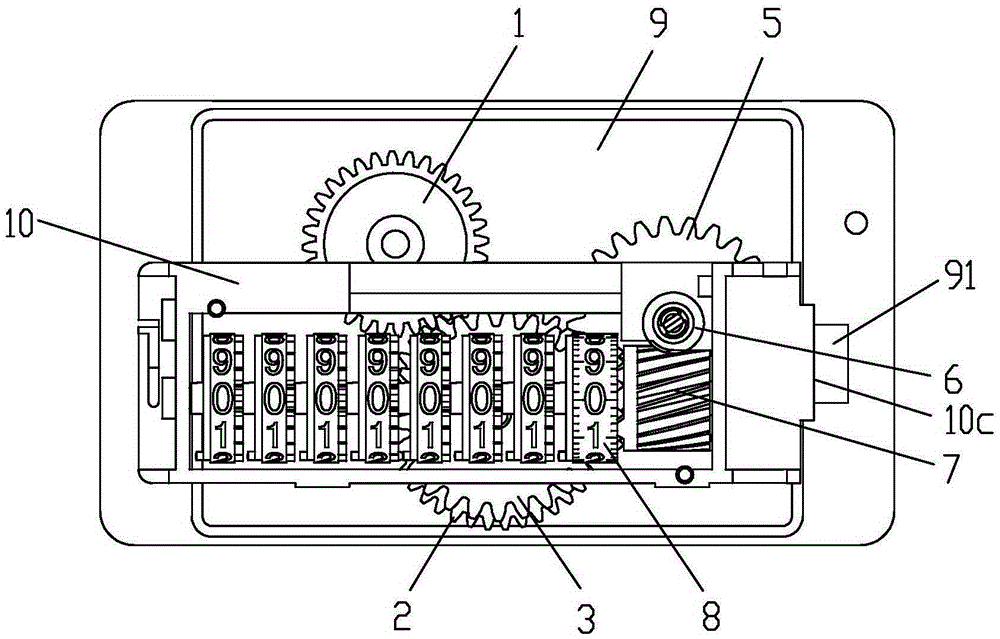 Counter for gas meter