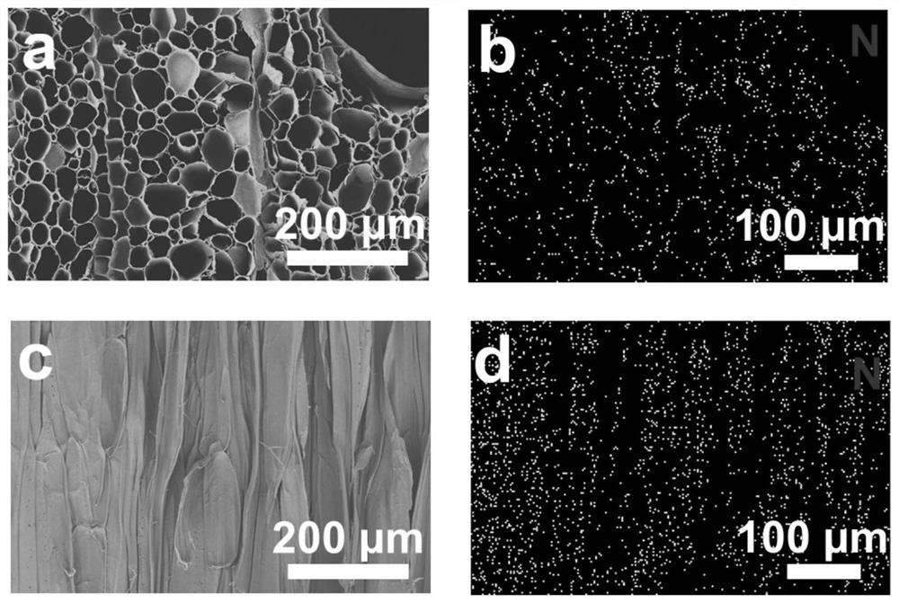 Fluorescent wood sponge, preparation method thereof and application of fluorescent wood sponge in hexavalent chromium ion detection and adsorption