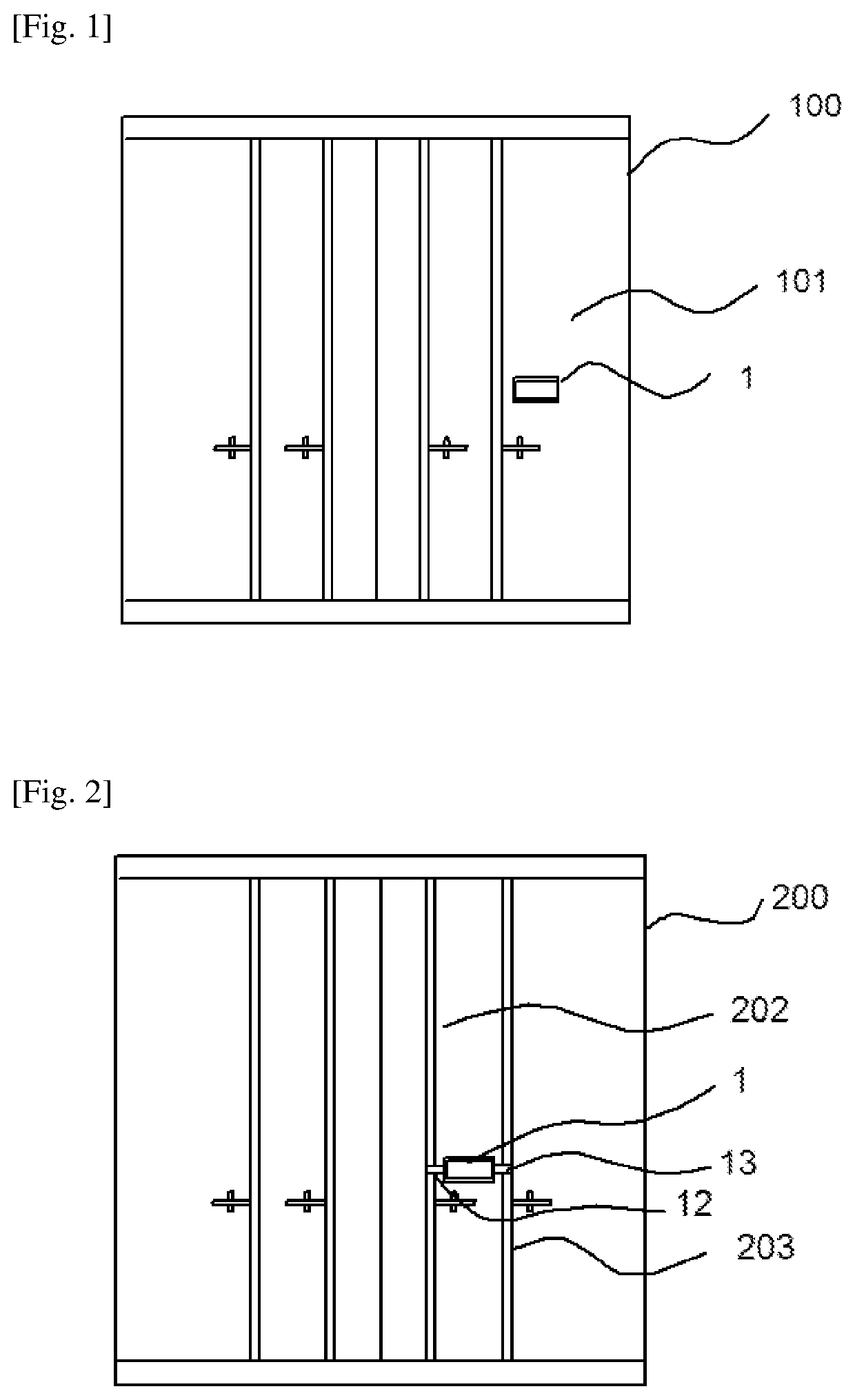 Device for detecting and geolocating a container that has gone overboard