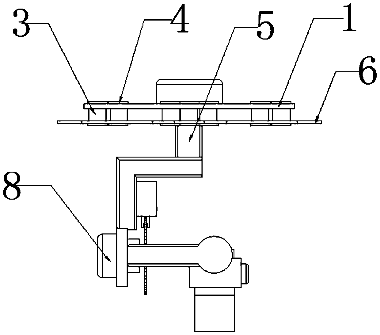 Auxiliary structure of atmospheric pollution data acquisition device employing unmanned aerial vehicle