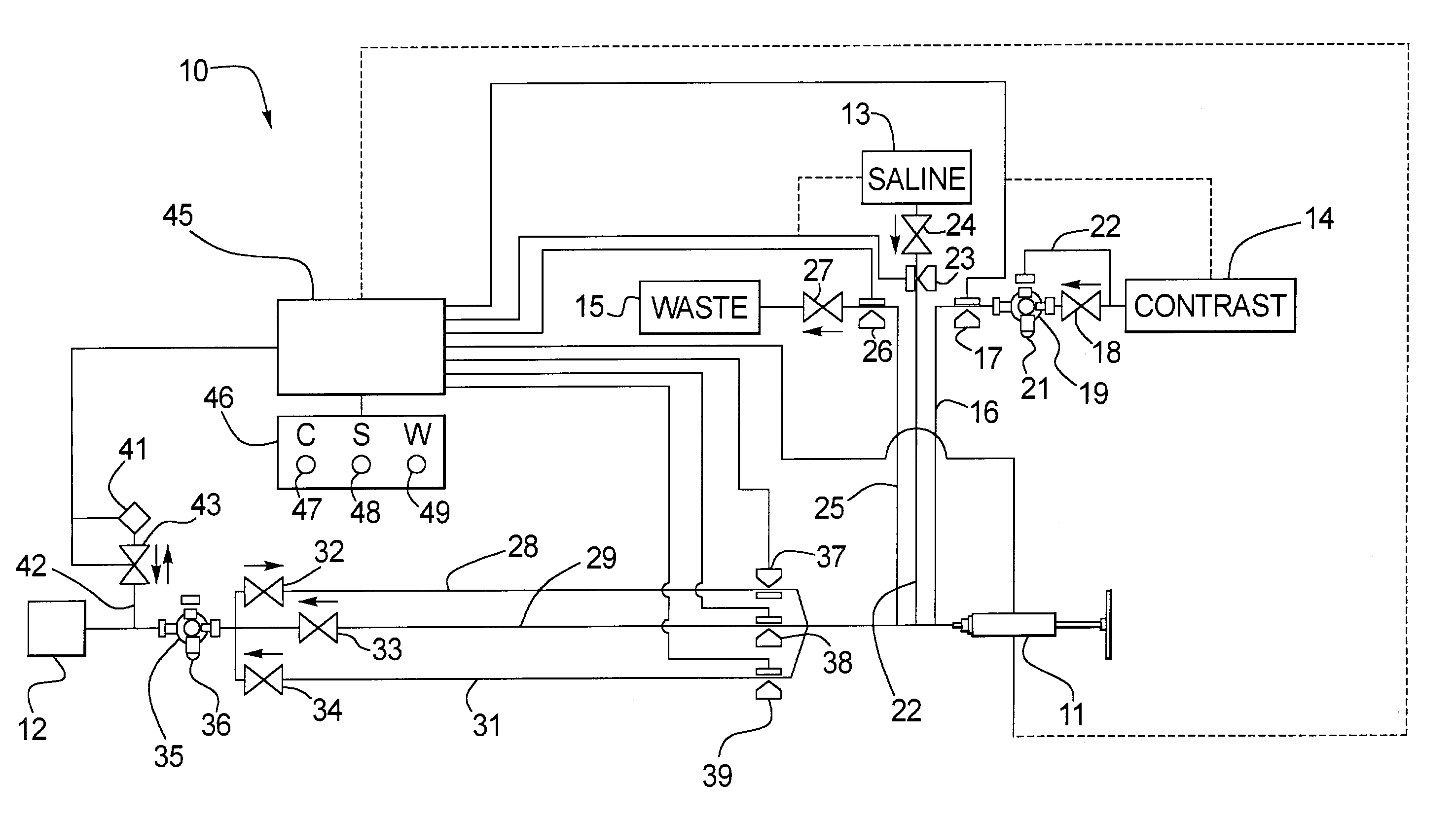 Angiographic fluid control system