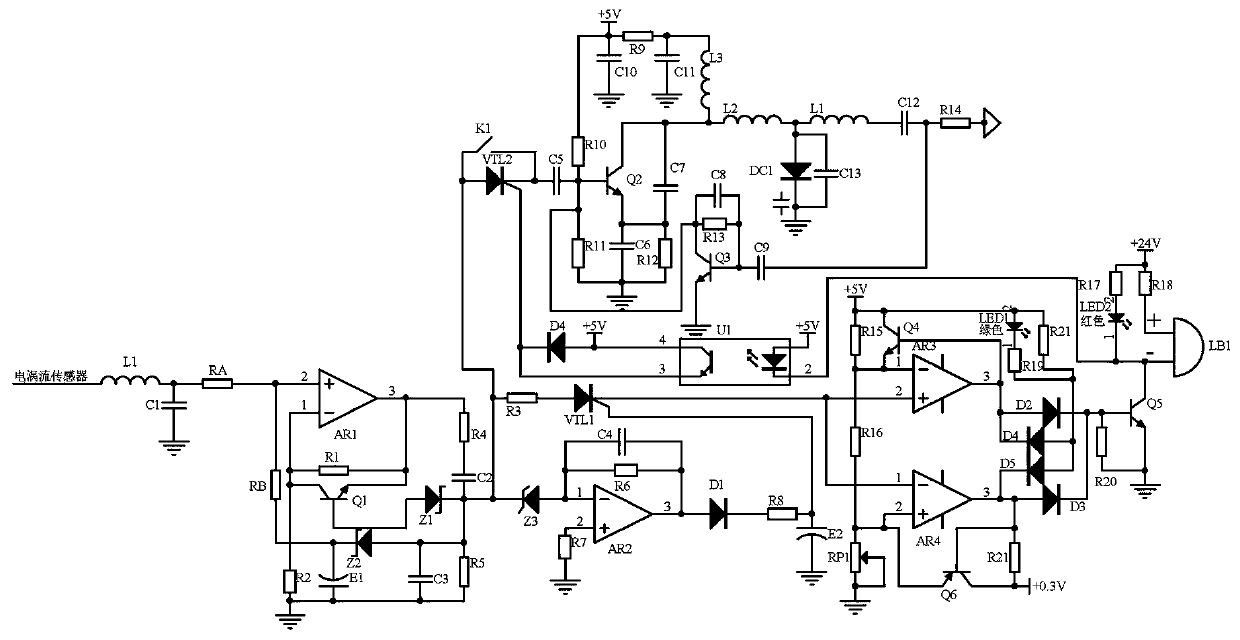 A turnout switch machine indication rod fault monitoring system