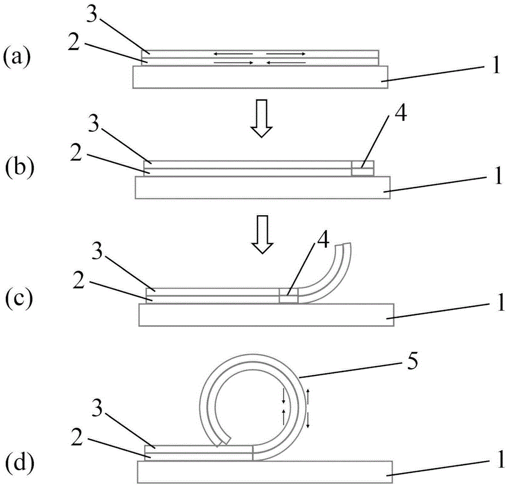 Preparation method of organic/inorganic hybrid double-layer nanofilm self-coiling pipe