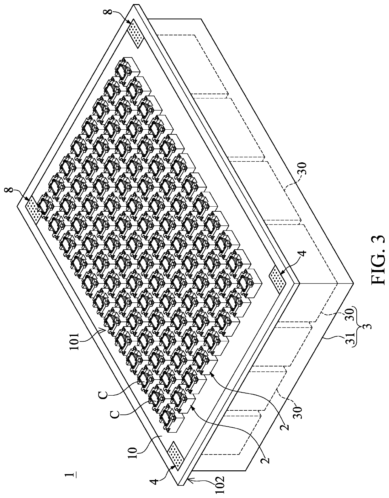 Chip testing system for testing chips