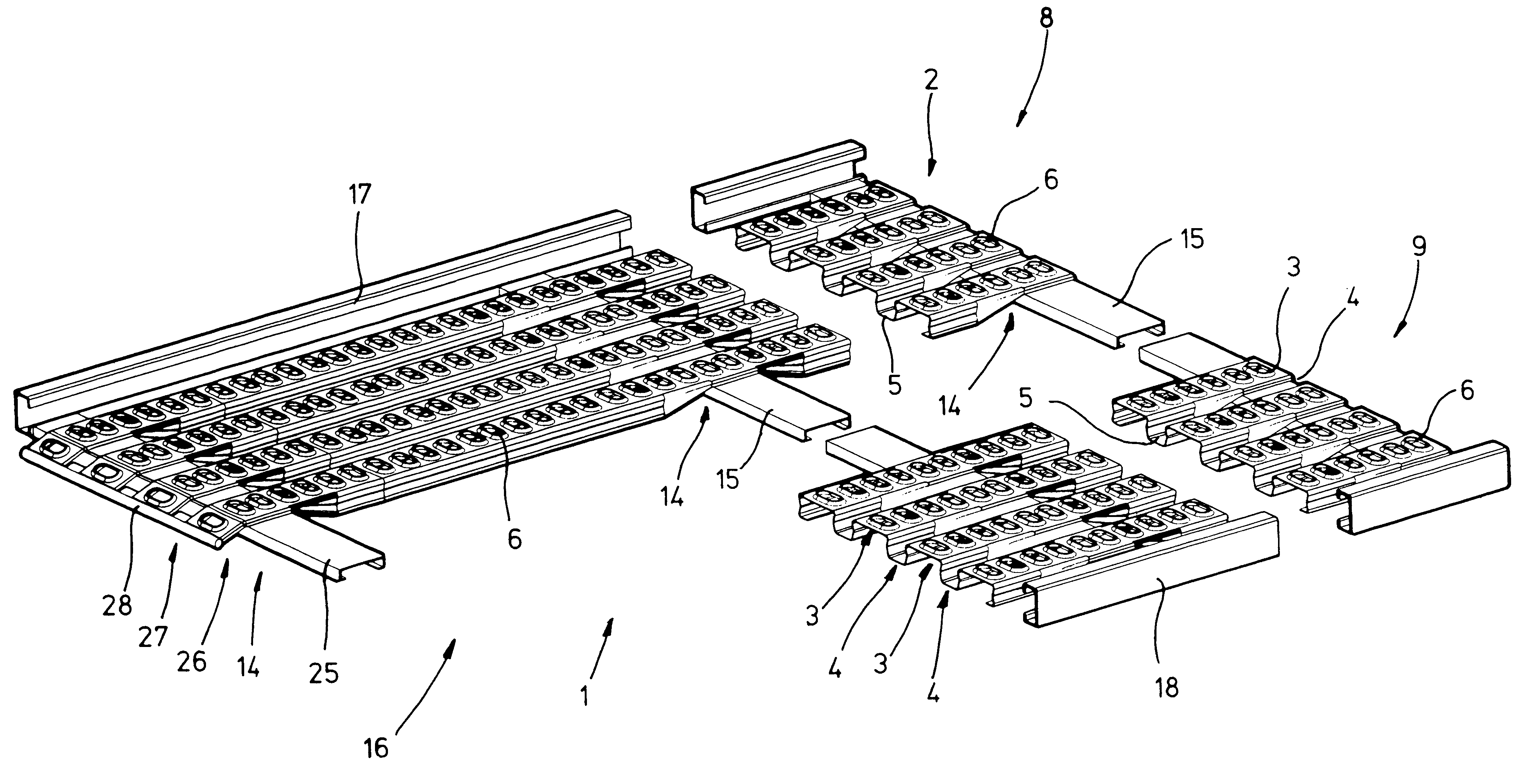 Perforated sheet floorplate element