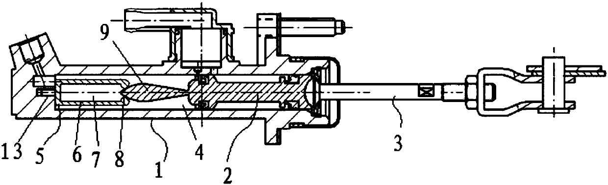 Clutch main cylinder structure with assisted power