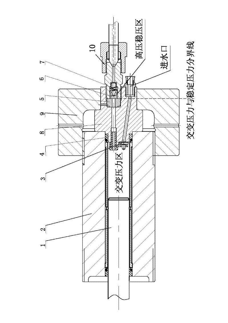 Novel balanced type water inlet and outlet valve group of ultrahigh pressure supercharger