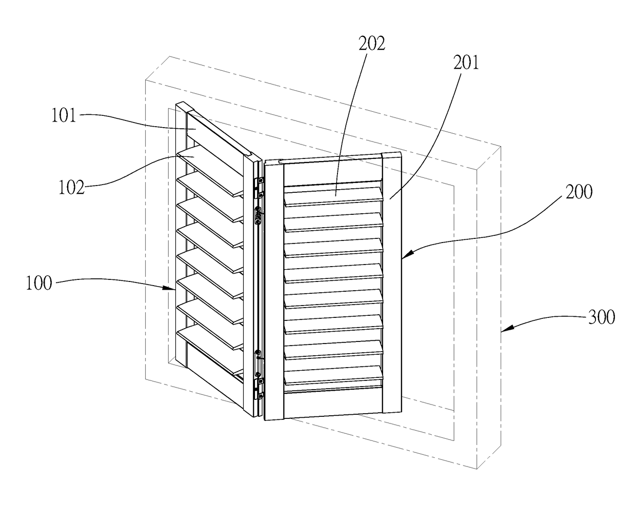 Automatic closing structure for slats of sash